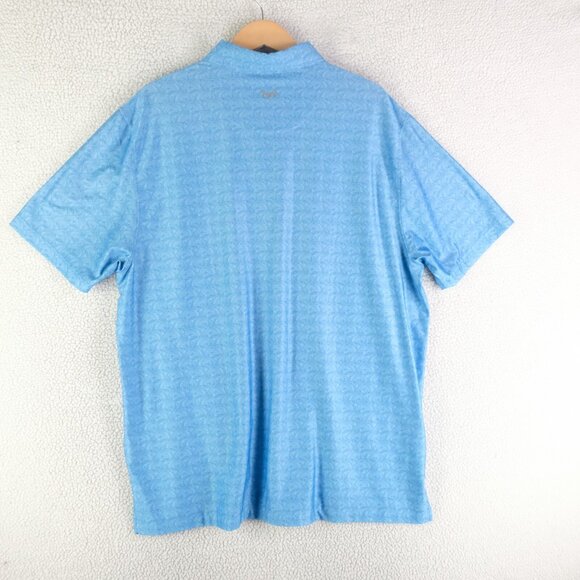 Hickey Freeman Polo Mens Extra Large Blue Geometric Performance Golf Fish Scale - Picture 3 of 8